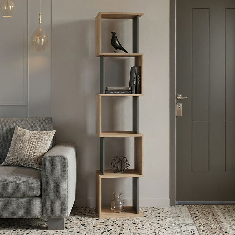 Βιβλιοθήκη Cubik  sonoma- ανθρακί 35x30x161εκ - Pakobazaar