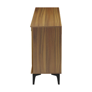 Μπουφές Riba  καρυδί-μαύρη όψη μαρμάρου 180x40x78εκ - Pakobazaar