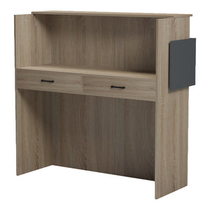 Γραφείο reception Optima  με led sonoma-ανθρακί 110x40x110εκ - Pakobazaar
