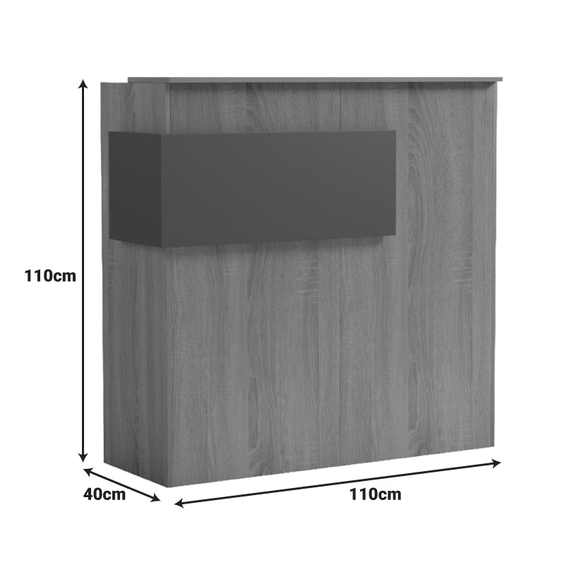 Γραφείο reception Optima  με led sonoma-ανθρακί 110x40x110εκ - Pakobazaar