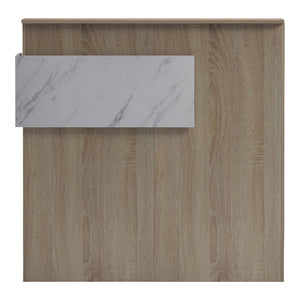 Γραφείο reception Optima  με led sonoma-λευκή όψη μαρμάρου 110x40x110εκ - Pakobazaar