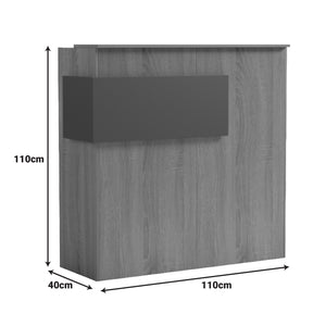 Γραφείο reception Optima  με led sonoma-λευκή όψη μαρμάρου 110x40x110εκ - Pakobazaar