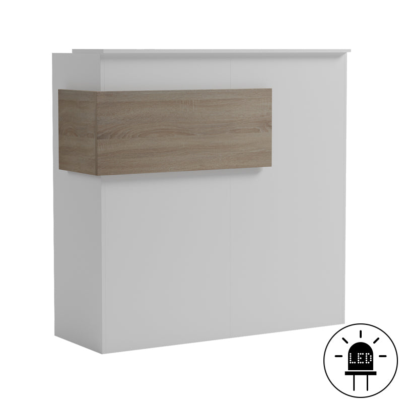 Γραφείο reception Optima  με led λευκό-sonoma 110x40x110εκ - Pakobazaar
