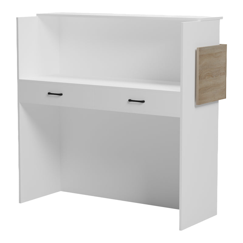 Γραφείο reception Optima  με led λευκό-sonoma 110x40x110εκ - Pakobazaar