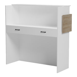 Γραφείο reception Optima  με led λευκό-sonoma 110x40x110εκ - Pakobazaar