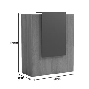 Γραφείο reception Zowel  με led sonoma-ανθρακί 90x40x110εκ - Pakobazaar