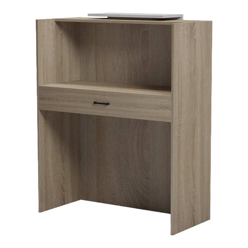 Γραφείο reception Zowel  με led sonoma-λευκή όψη μαρμάρου 90x40x110εκ - Pakobazaar