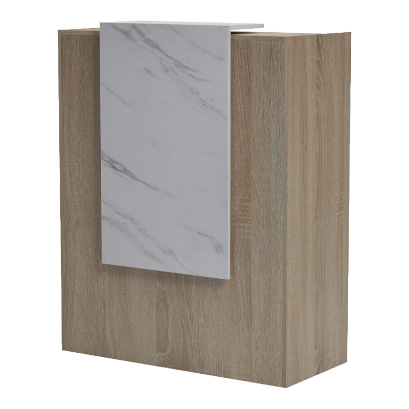 Γραφείο reception Zowel  με led sonoma-λευκή όψη μαρμάρου 90x40x110εκ - Pakobazaar