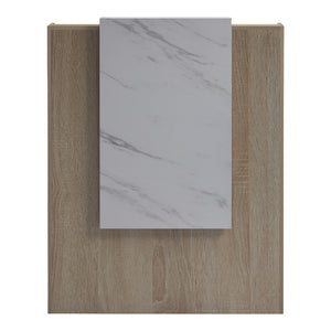 Γραφείο reception Zowel  με led sonoma-λευκή όψη μαρμάρου 90x40x110εκ - Pakobazaar
