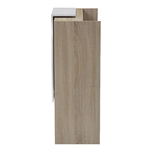 Γραφείο reception Zowel  με led sonoma-λευκή όψη μαρμάρου 90x40x110εκ - Pakobazaar