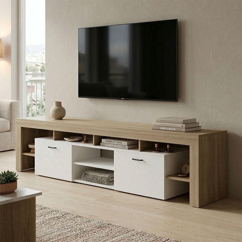 Έπιπλο τηλεόρασης Liner  sonoma-λευκό 210x40x50εκ - Pakobazaar