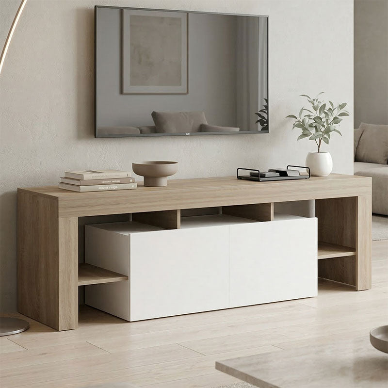 Έπιπλο τηλεόρασης Liner  sonoma-λευκό 150x40x50εκ - Pakobazaar