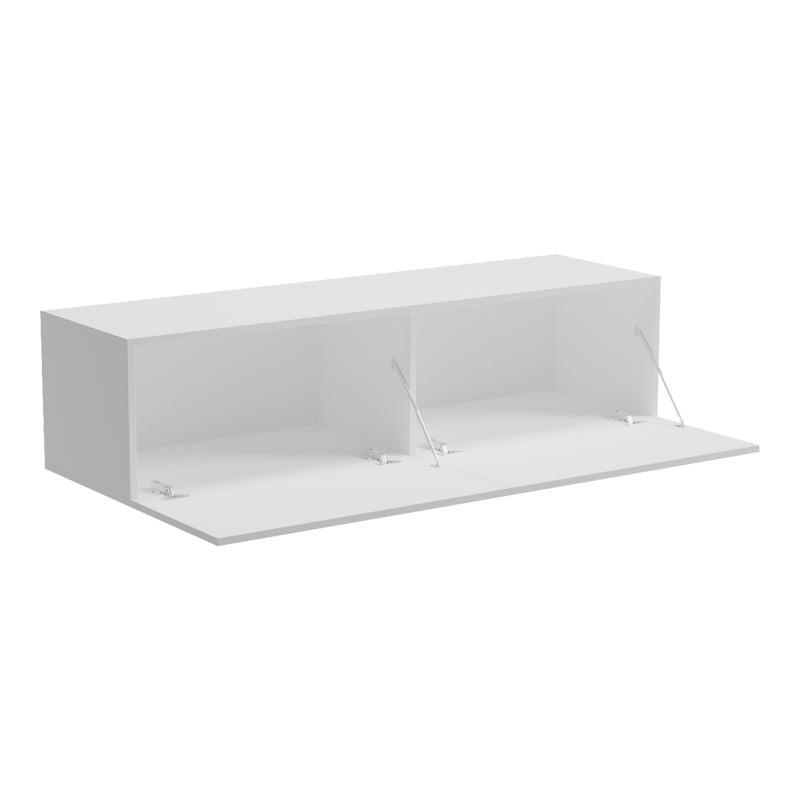 Έπιπλο τηλεόρασης επιτοίχιο με Led Rival  λευκό 120x35x30εκ - Pakobazaar