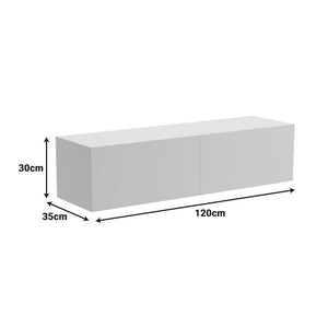 Έπιπλο τηλεόρασης επιτοίχιο με Led Rival  ανθρακί 120x35x30εκ - Pakobazaar