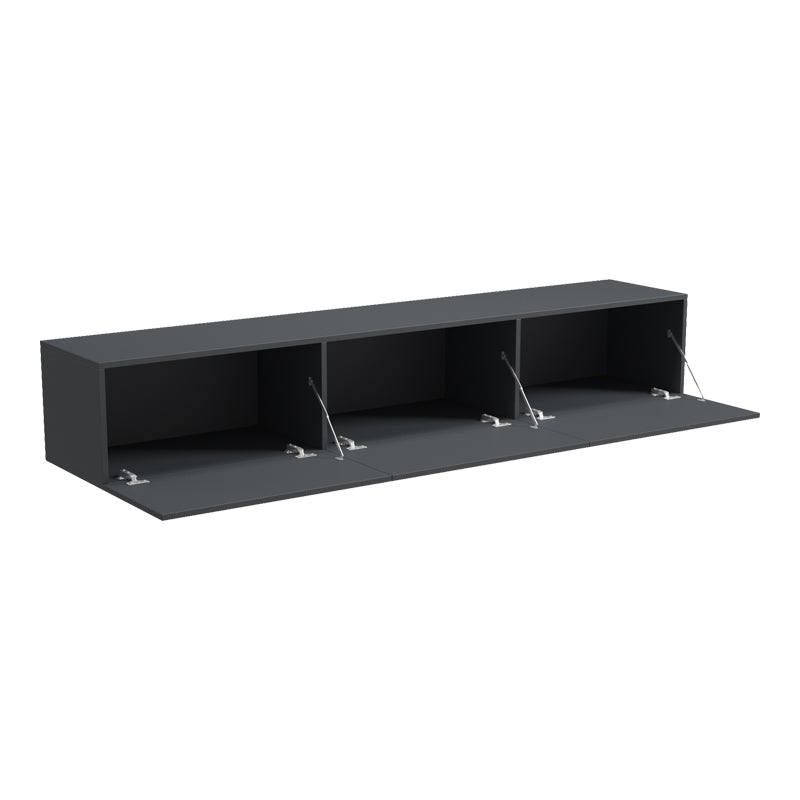 Έπιπλο τηλεόρασης επιτοίχιο με Led Rival  ανθρακι 180x35x30εκ - Pakobazaar