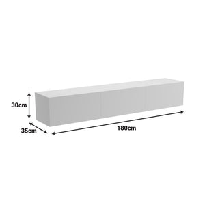 Έπιπλο τηλεόρασης επιτοίχιο με Led Rival  ανθρακι 180x35x30εκ - Pakobazaar