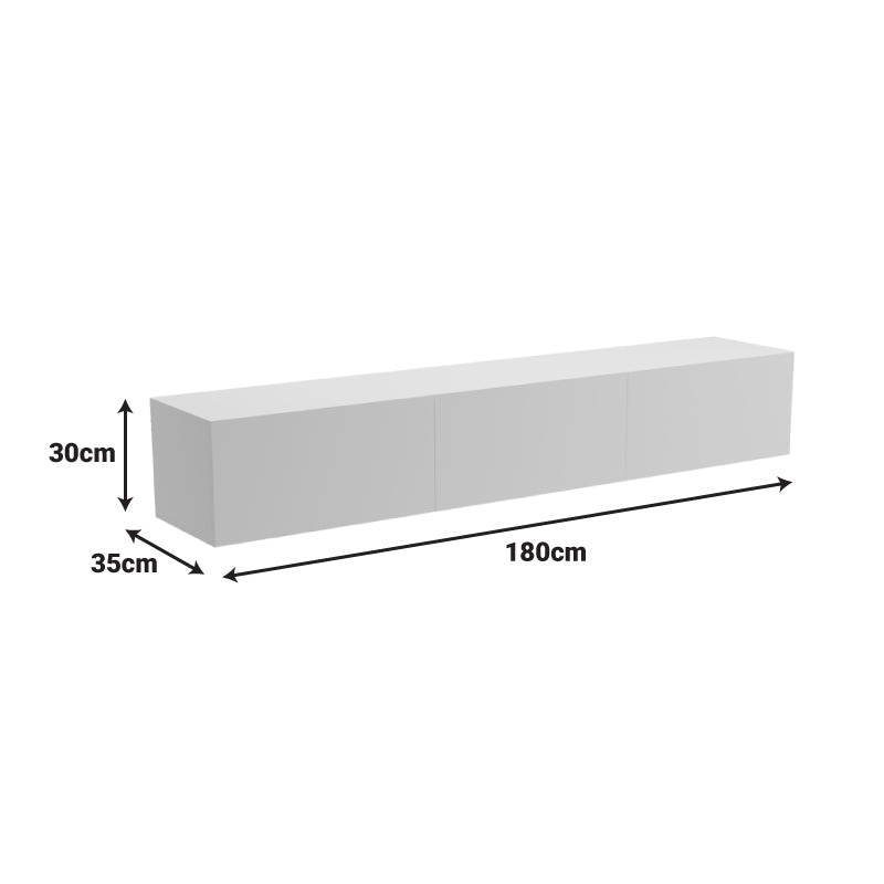 Έπιπλο τηλεόρασης επιτοίχιο με Led Rival  ανθρακι 180x35x30εκ - Pakobazaar