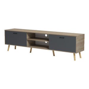 Έπιπλο τηλεόρασης Gorna  sonoma-ανθρακί 180x35x48.6εκ - Pakobazaar