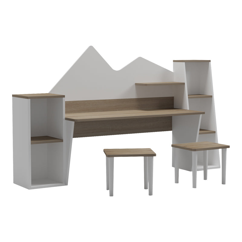 Παιδικό γραφείο με σκαμπο Dualto  sonoma-λευκό 180x30x93.6εκ - Pakobazaar