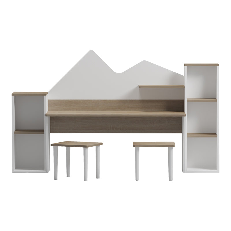 Παιδικό γραφείο με σκαμπο Dualto  sonoma-λευκό 180x30x93.6εκ - Pakobazaar