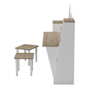 Παιδικό γραφείο με σκαμπο Dualto  sonoma-λευκό 180x30x93.6εκ - Pakobazaar