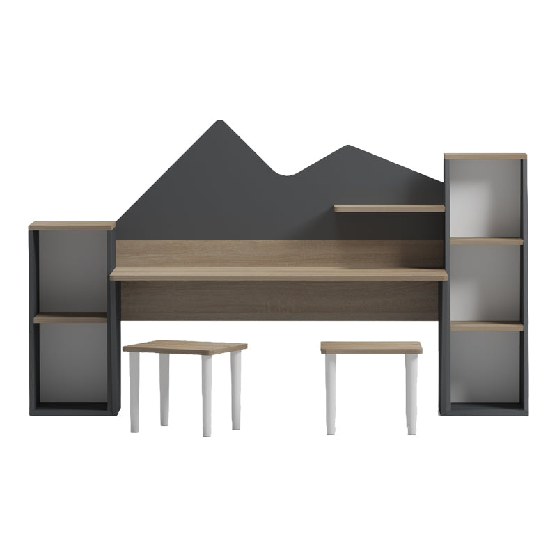 Παιδικό γραφείο με σκαμπο Dualto  sonoma-ανθρακί 180x30x93.6εκ - Pakobazaar