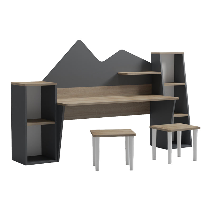 Παιδικό γραφείο με σκαμπο Dualto  sonoma-ανθρακί 180x30x93.6εκ - Pakobazaar