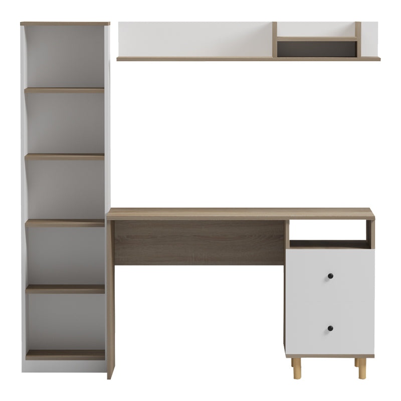 Σύνθεση γραφείου Kontor  sonoma-λευκό 120x50x160εκ - Pakobazaar