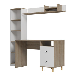Σύνθεση γραφείου Kontor  sonoma-λευκό 160x50x158,2εκ - Pakobazaar