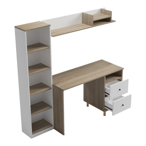 Σύνθεση γραφείου Kontor  sonoma-λευκό 160x50x158,2εκ - Pakobazaar