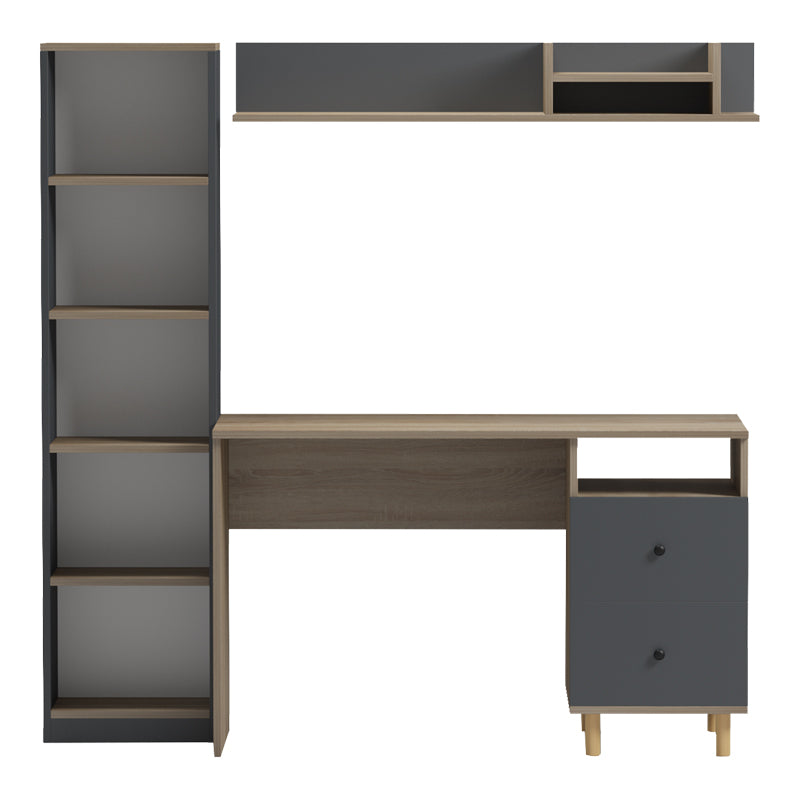 Σύνθεση γραφείου Kontor  sonoma-ανθρακί 120x50x160εκ - Pakobazaar