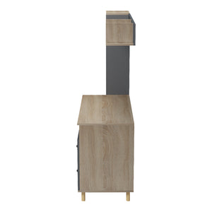 Σύνθεση γραφείου Kontor  sonoma-ανθρακί 160x50x158,2εκ - Pakobazaar