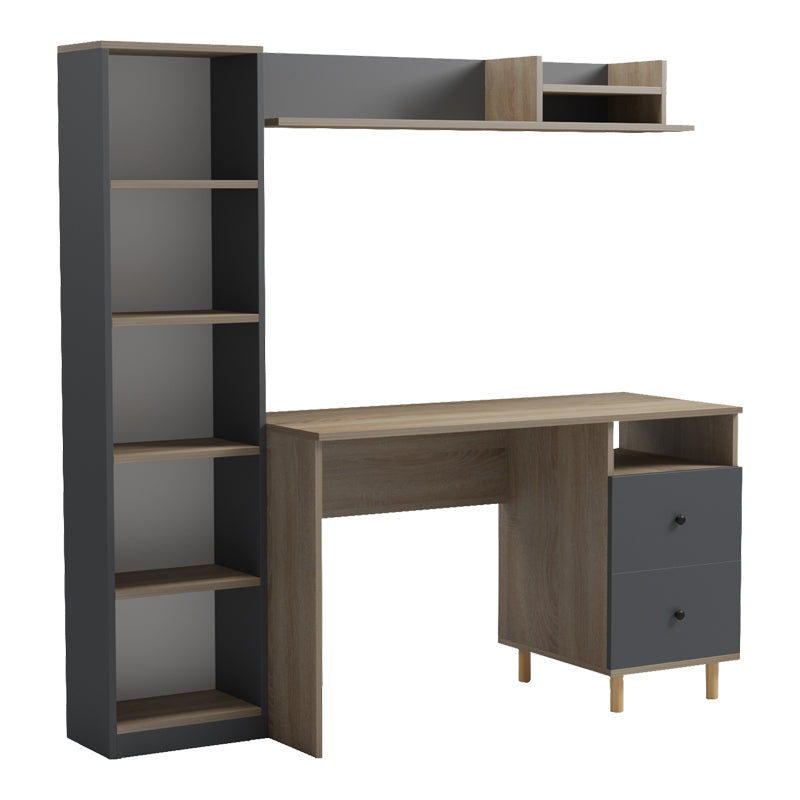 Σύνθεση γραφείου Kontor  sonoma-ανθρακί 120x50x160εκ - Pakobazaar