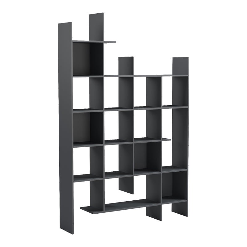 Βιβλιοθήκη Manco  ανθρακί 122x25.5x188εκ - Pakobazaar