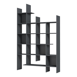 Βιβλιοθήκη Manco  ανθρακί 122x25.5x188εκ - Pakobazaar