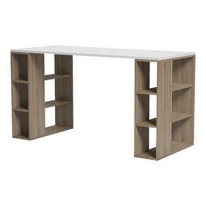 Γραφείο εργασίας Praga  sonoma-λευκό 140x60x75εκ - Pakobazaar