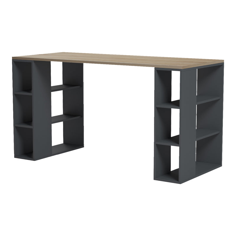 Γραφείο εργασίας Praga  ανθρακί- sonoma 140x60x75εκ - Pakobazaar