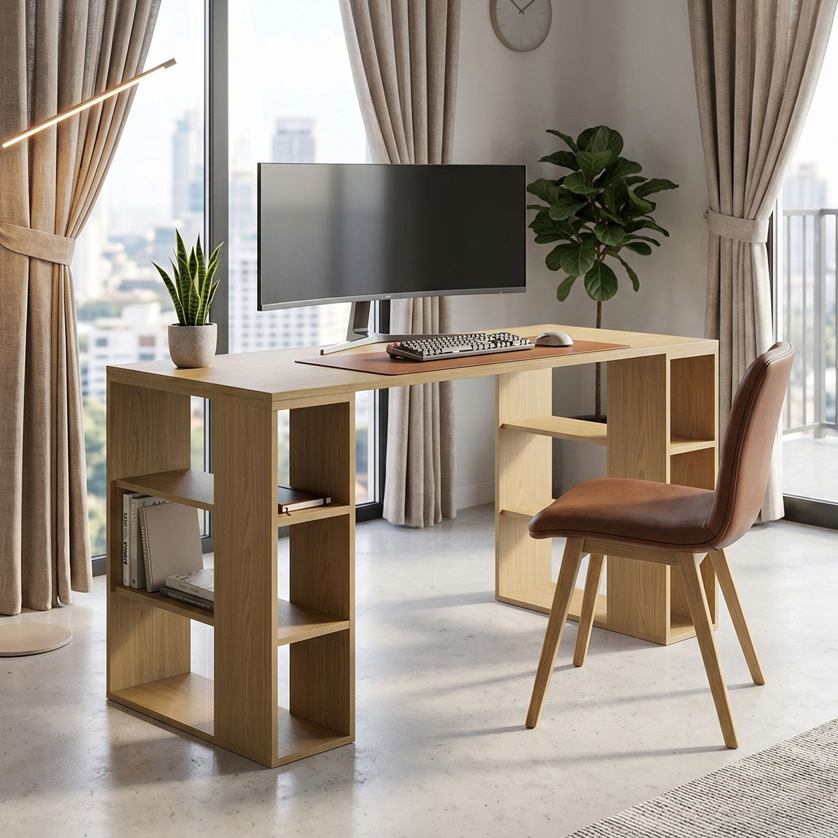 Γραφείο εργασίας Praga  σε ανοιχτό καρυδί 140x60x75εκ - Pakobazaar