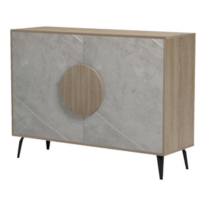 Μπουφές Gora  sonoma-μπεζ οψη μαρμαρου 110x35.5x82εκ - Pakobazaar