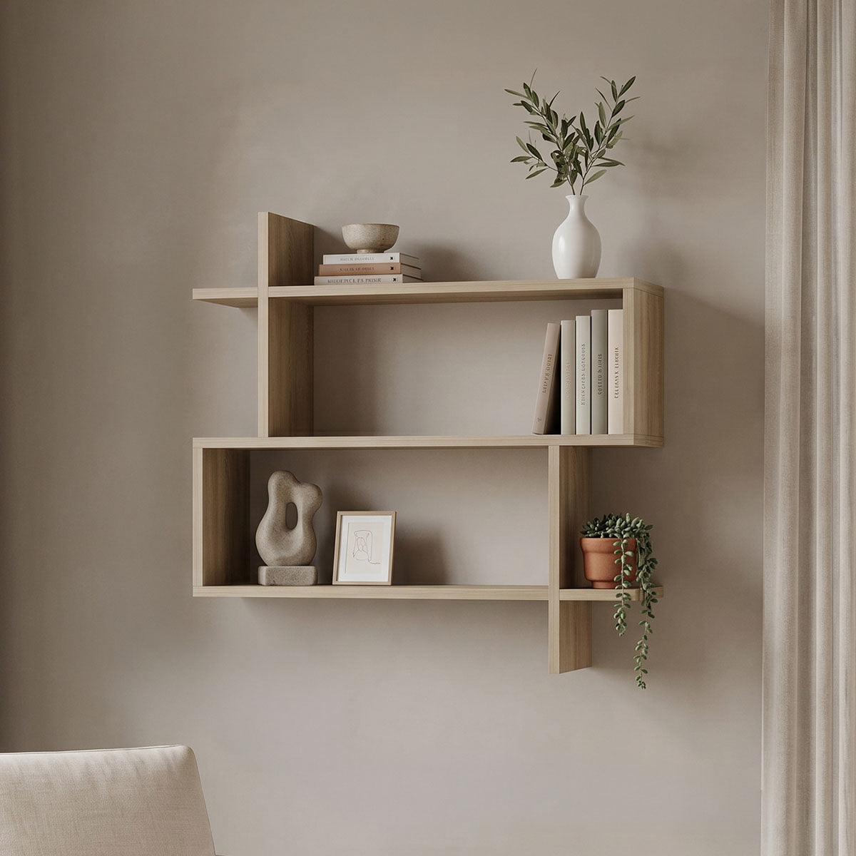 Ραφιέρα τοίχου Paralel  sonoma 70x22x65,5εκ - Pakobazaar