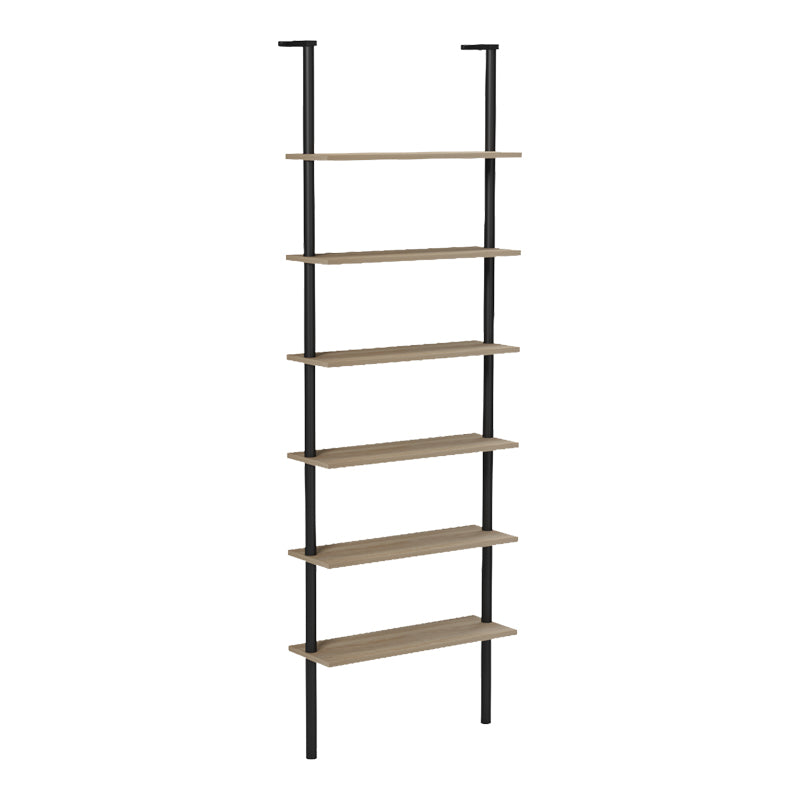 Βιβλιοθήκη επιτοίχια Dimmo  sonoma-μαύρο μέταλλο 60x20x180εκ