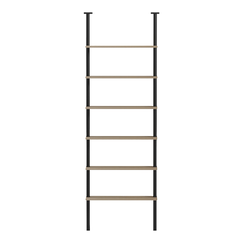 Βιβλιοθήκη επιτοίχια Dimmo  sonoma-μαύρο μέταλλο 60x20x180εκ