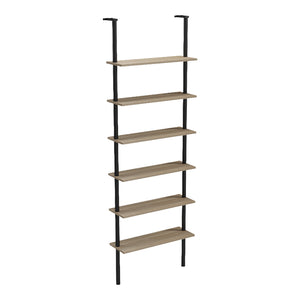 Βιβλιοθήκη επιτοίχια Dimmo  sonoma-μαύρο μέταλλο 60x20x180εκ - Pakobazaar