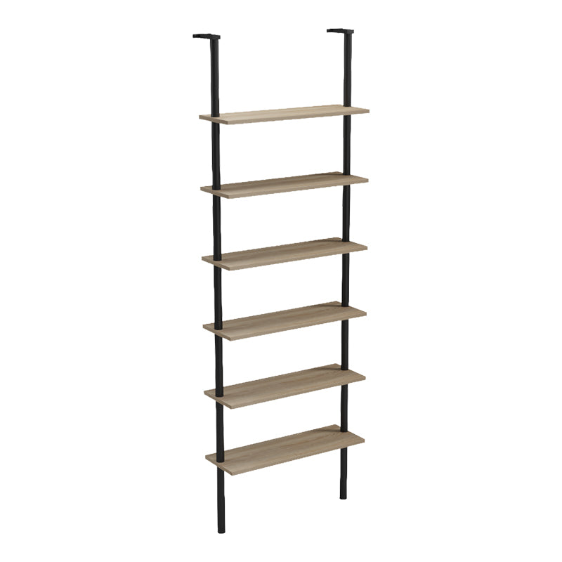 Βιβλιοθήκη επιτοίχια Dimmo  sonoma-μαύρο μέταλλο 60x20x180εκ