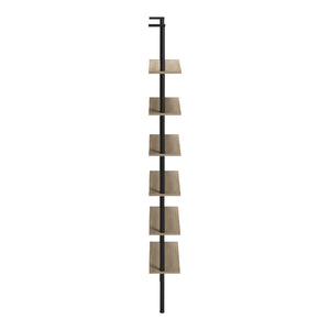 Βιβλιοθήκη επιτοίχια Dimmo  sonoma-μαύρο μέταλλο 60x20x180εκ - Pakobazaar