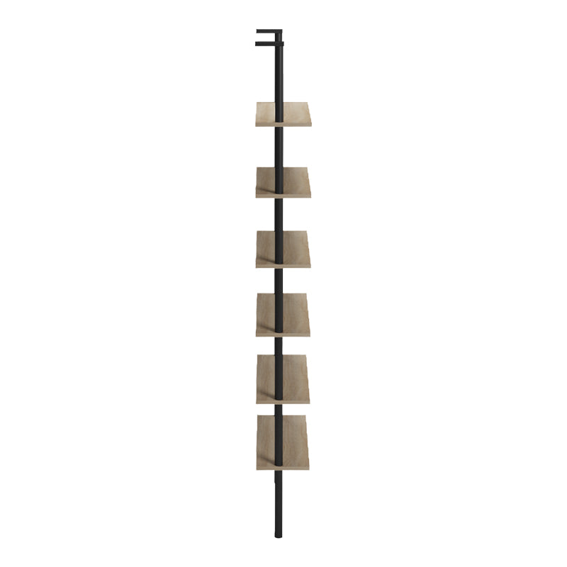 Βιβλιοθήκη επιτοίχια Dimmo  sonoma-μαύρο μέταλλο 60x20x180εκ