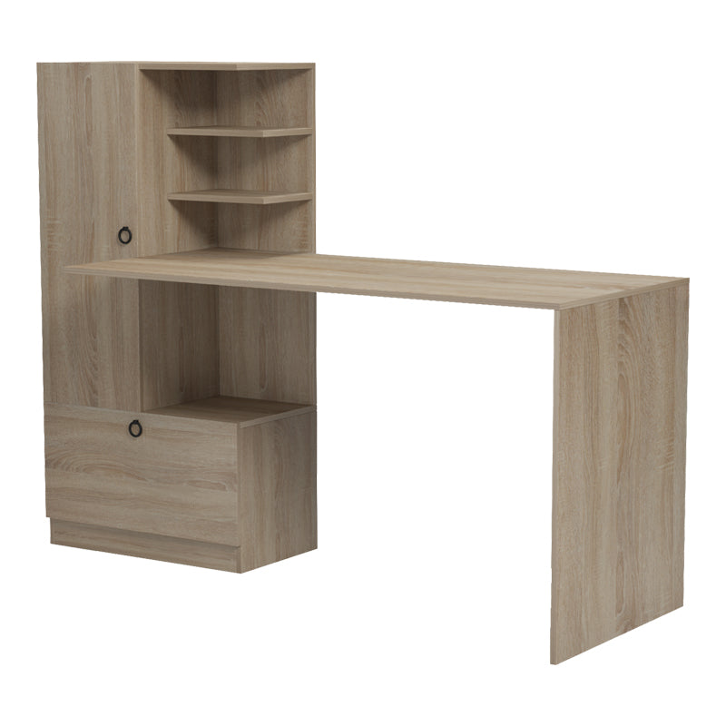 Γραφείο εργασίας με βιβλιοθήκη Felanbo  sonoma 160x60x125εκ