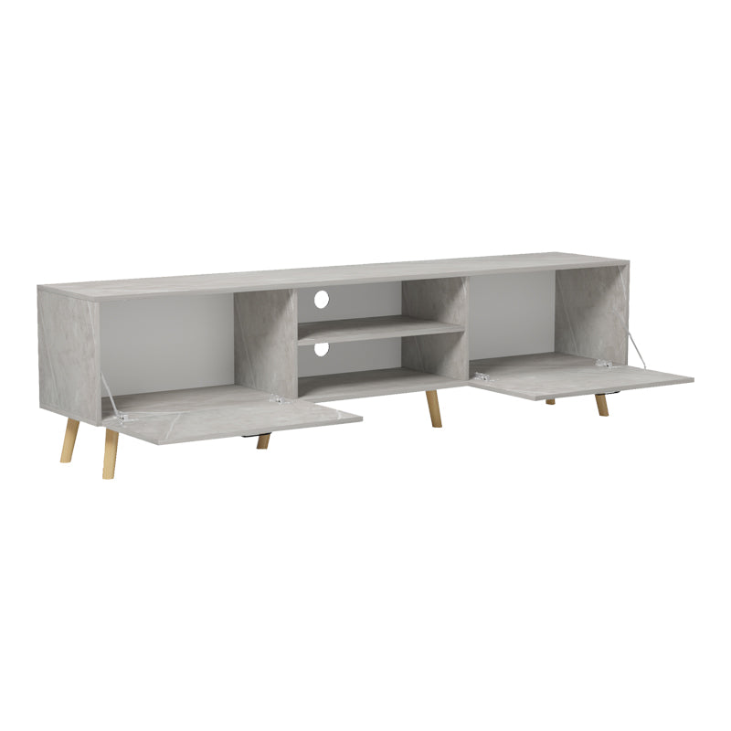 Έπιπλο τηλεόρασης Gorna  μπεζ εφέ μαρμάρου 180x35x48.6εκ