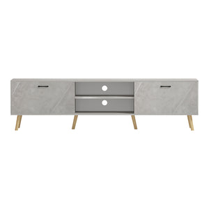 Έπιπλο τηλεόρασης Gorna  μπεζ εφέ μαρμάρου 180x35x48.6εκ - Pakobazaar