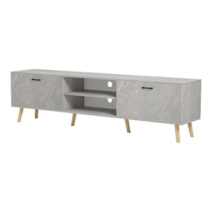 Έπιπλο τηλεόρασης Gorna  μπεζ εφέ μαρμάρου 180x35x48.6εκ - Pakobazaar